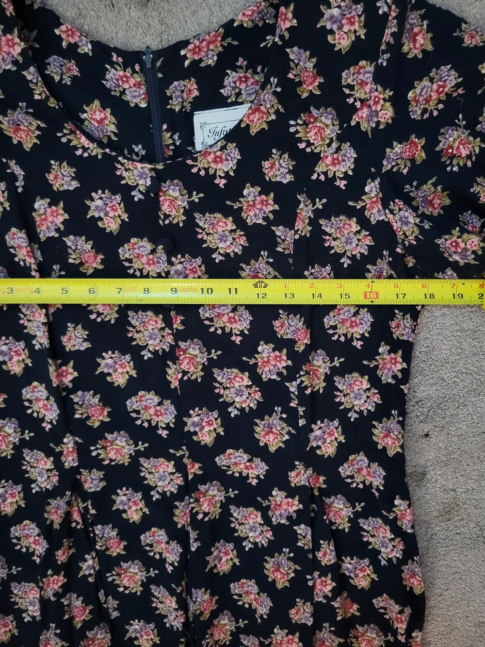 Vintage Infatuation Floral Cottagecore Maxi Dress Navy Blue - Picture 7 of 9
